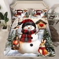 thumbnail image 2 of Castle Fairy Teens Children Xmas Snowman Rabbit 3Pcs Twin Sheet Sets,Happy New Year Twin Fitted Sheet,Christmas Festival Theme Breathable Flat Sheet,Ultra Soft Home Decor, 2 of 7