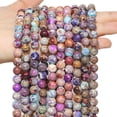 thumbnail image 4 of Cuentas de piedra natural genuina, lava, ojo de tigre, sedimento, jaspe, cuentas redondas sueltas para hacer joyas, pulseras, collares, 4, 6, 8 y 10 mm, 4 of 5