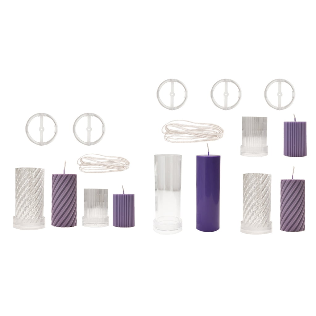 DIY Round Fine Tooth Cylindrical Candle Plastic Mold Striped Candle Acrylic Mold Candle Making Set Mold