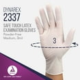 thumbnail image 2 of Dynarex Safe-Touch Disposable Latex Exam Gloves, Powder-Free for Healthcare, Industrial, Salons/Spas, and Food Prep, Bisque Color, Size Medium, 1 Box of 100 Gloves, 2 of 7