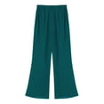 thumbnail image 4 of Yartina Womens Stretchy Wide Leg Palazzo Long Pants Casual Chiffon Elastic High Waist Loose Trousers Green L, 4 of 5