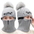 thumbnail image 1 of Conjunto De Bufanda De Gorro De Punto De Invierno Con Gafas, Gorro Con Cremallera, Orejeras, Gorros Forrados De Lana Con Pompón, Gorro A Prueba De Viento, Calentador De Cuello Para Esquí Y Ciclismo Monstrate AP008076-06, 1 of 6