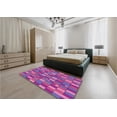 thumbnail image 5 of Ahgly Company Machine Washable Indoor Square Transitional Medium Violet Red Pink Area Rugs, 5' Square, 5 of 7