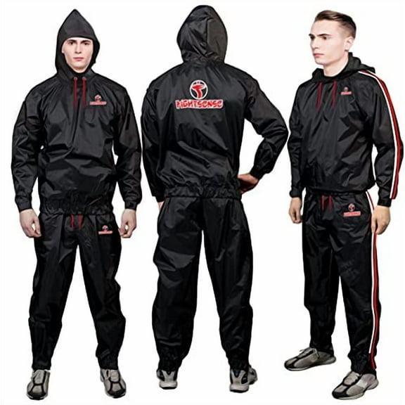 FIGHTSENSE MMA Sauna Suit for Men and Women, Waterproof Anti-Rip Sweat Suit for Weight loss 2PC set