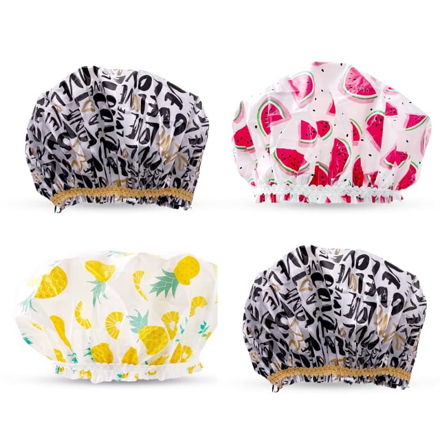 Gorro de ducha Betty Dain, vinilo reutilizable (paquete de 4), impermeable