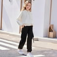 thumbnail image 2 of Curuila Teen Girls Boys Two Piece Set Long Sleeve Solid Color Hoodie Pullover With Button Tops Long Pants Comfort Outfits Suit White Size 10 Years, 2 of 5