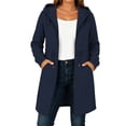 thumbnail image 2 of IUYRTFE Women's Long Zip Up Hoodie Jacket with Pockets Casual Lightweight Hooded Coat, 2 of 7