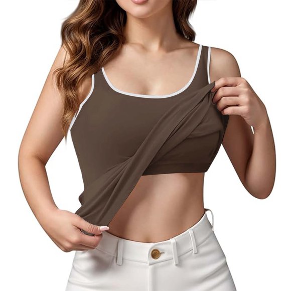 TIWEKE Débardeurs Élégants pour Femmes avec Bordure en Dentelle, Camisoles pour un Usage Quotidien, Design Élégant à Col en V pour la Mode Estivale, Taille M