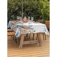 thumbnail image 2 of Blue Coastal Outdoor Tablecloth - 60x102 Inch Rectangle Dining Table Cover, Summer Beach Starfish Weeping Eucalyptus Waterproof Outdoor Table Cloth with Umbrella Hole & Zipper for Picnic/Patio/Party, 2 of 7