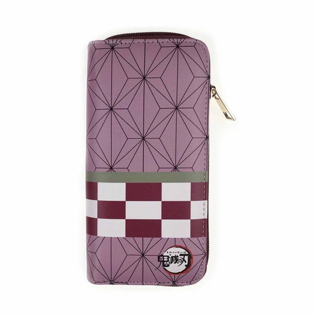 Cartera Kamados Nezukos con personajes de anime, delgada, plegable, de poliuretano