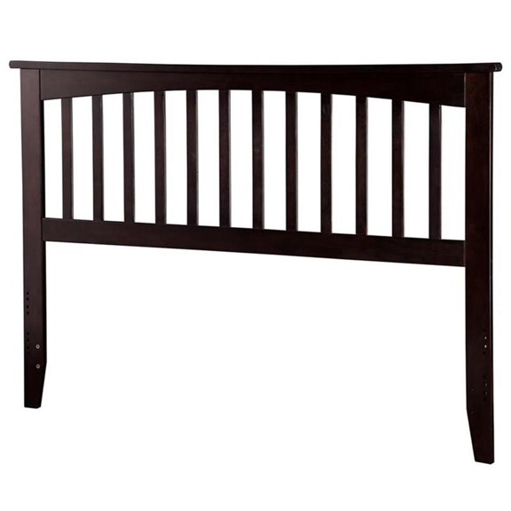 Kingfisher Lane Full Wood Headboard with USB Charging Station in Espresso