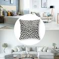 thumbnail image 5 of e Cow Print Fluffy Throw Pillow Cushion Cover, Black and White Striped Dots with Abstract Style Farm Animal Hide Agriculture, Decorative Square Accent Pillow Case,, Black White, 5 of 7