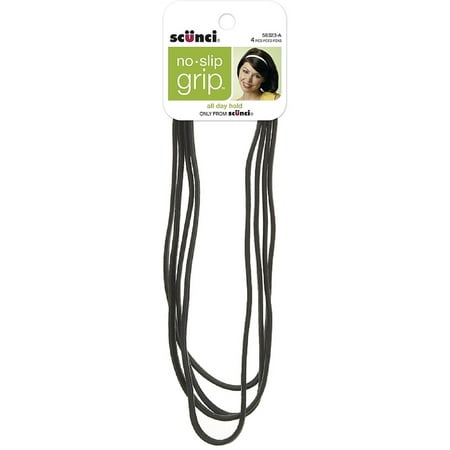 Scunci No-Slip Grip Flat Headwraps, Black 4 ea (Pack of 2)
