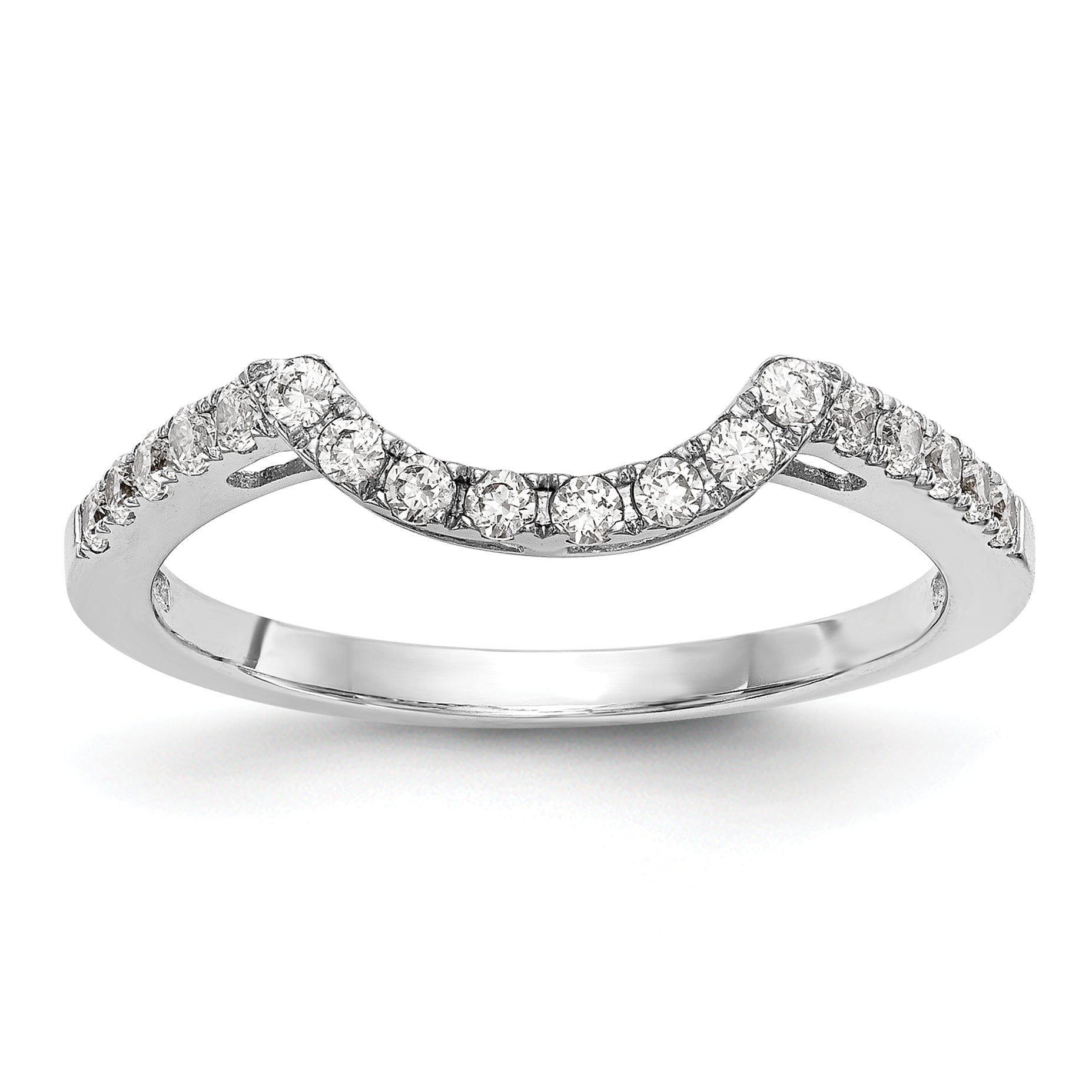 0.30ct Solid 14K White Gold Round Cut 10 Stone Engagement Wedding Band Ring 