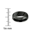 thumbnail image 3 of Metal Masters Mens Tungsten Ring Black Grooved Wedding Band Beveled Edges Comfort-fit 8mm, 3 of 5