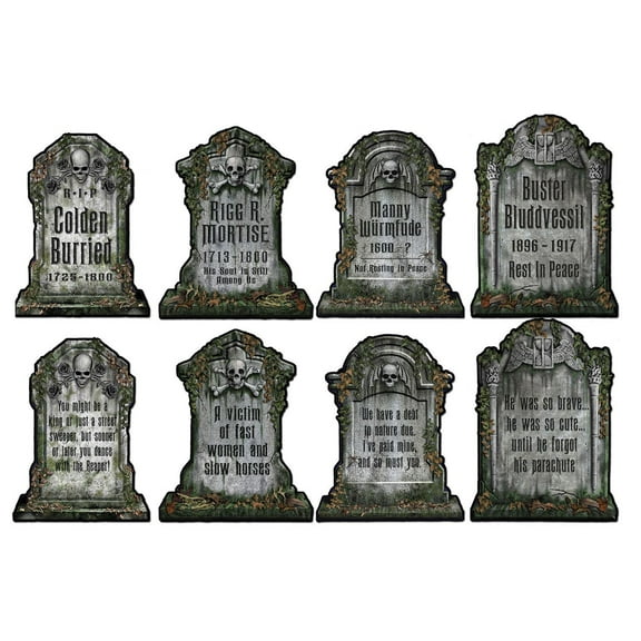 48 Pack Beistle Halloween Packaged Tombstone Cutouts