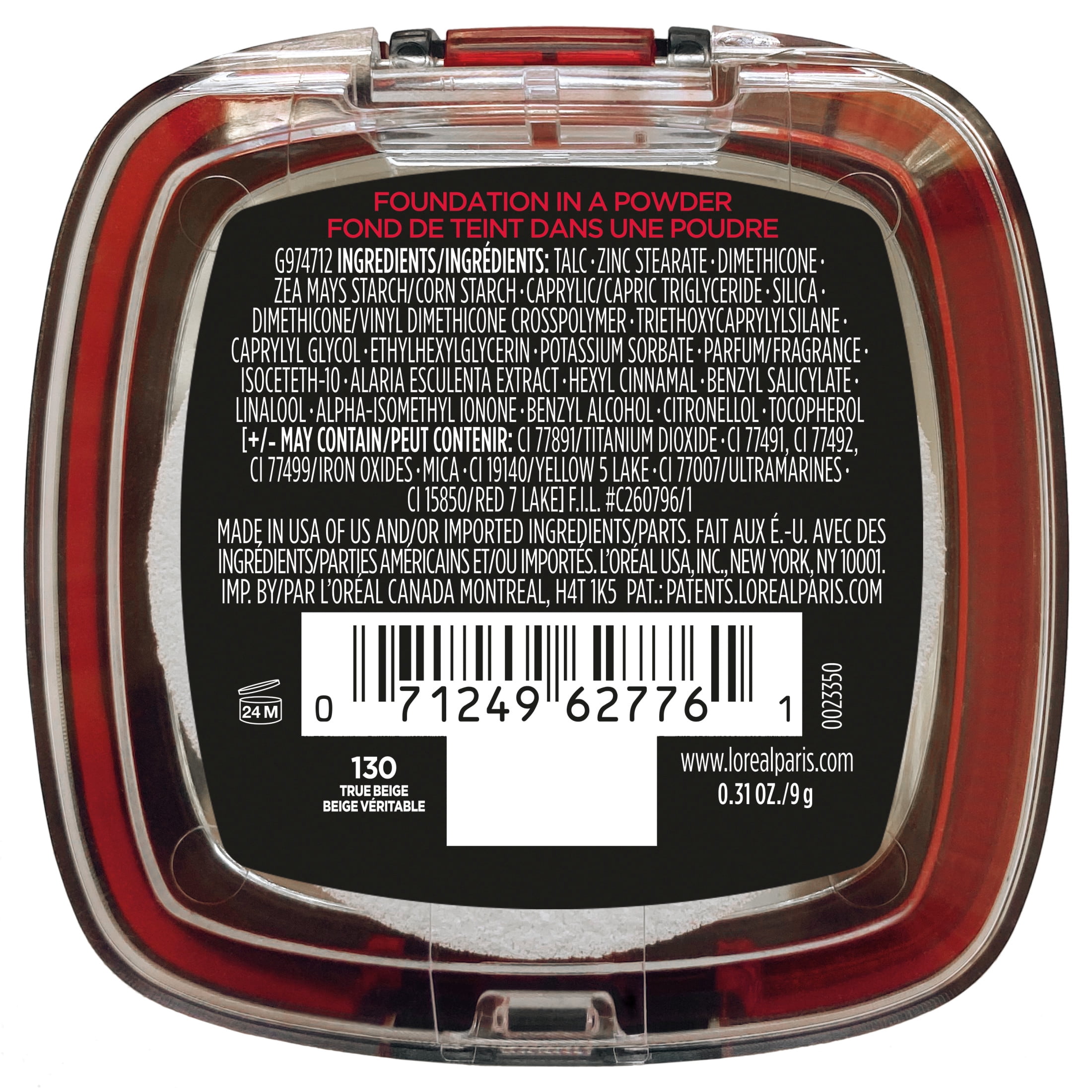 L'Oréal Paris Infallible Fresh Wear 24 Hr Foundation in a Powder,  for All Skin Medium Tone, 130 True Beige, 1 fl oz