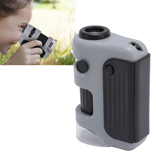 Microscopio Portátil De Mano, Microscopio De Bolsillo Con Luz LED, Ligero De 60x A 120x, Fácil De Usar Para Estudiantes De Laboratorio En El Aula