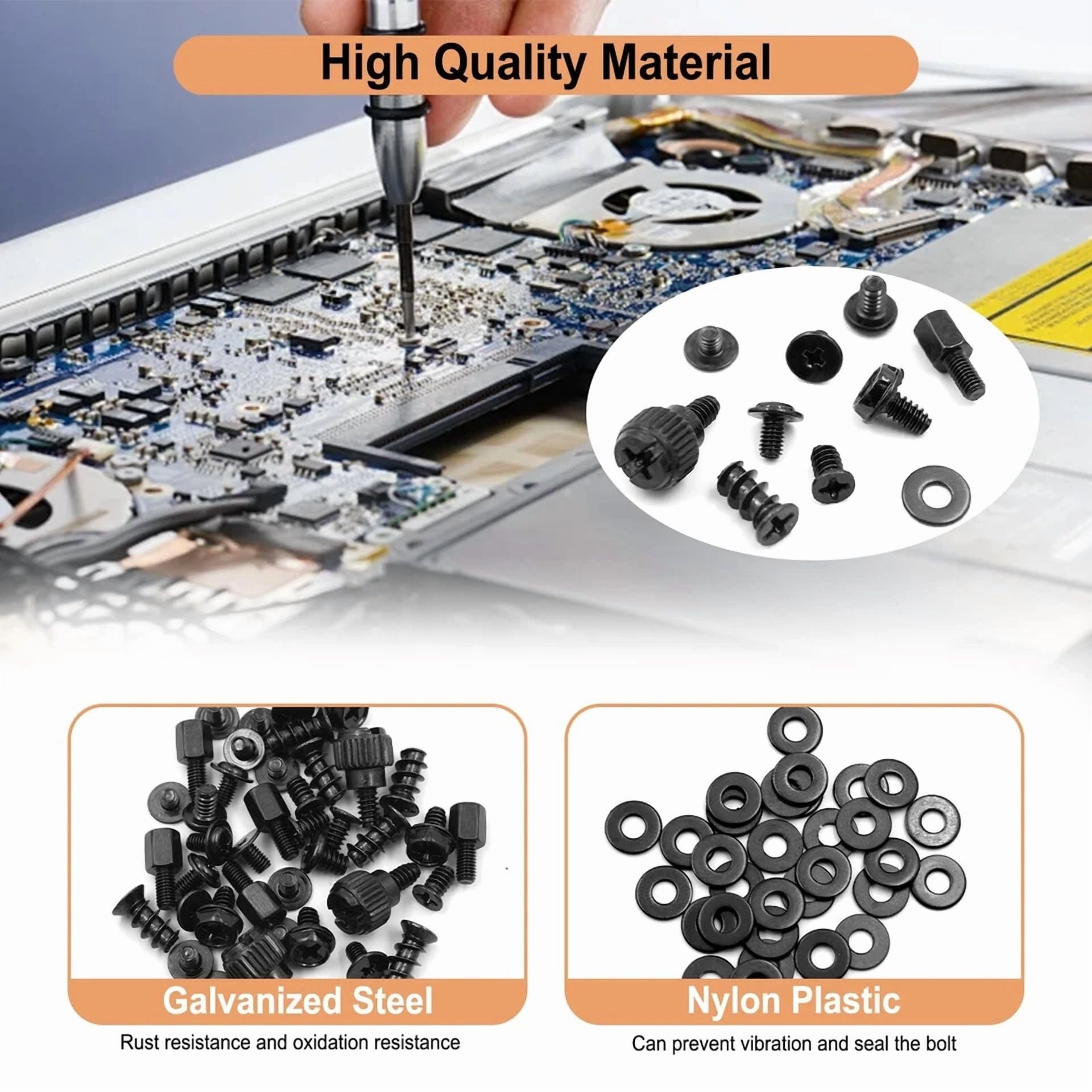 CIRCLE- 420Pcs Computer Screw Kit Motherboard Standoffs Assorted Screws For Pc Case H...