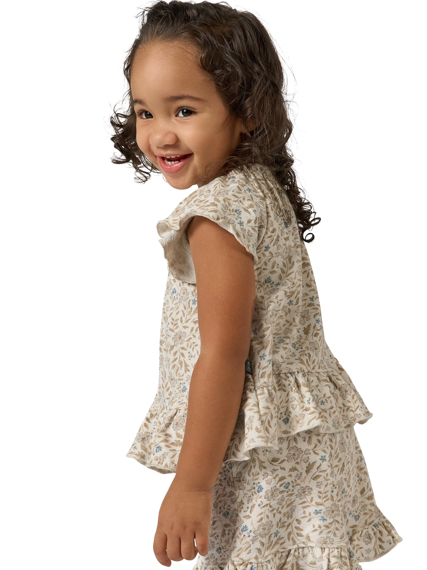 Modern Moments by Gerber Toddler Girl Organic Top and Short Outfit Sets, 4-Piece, Sizes 12 Monts - 5T
