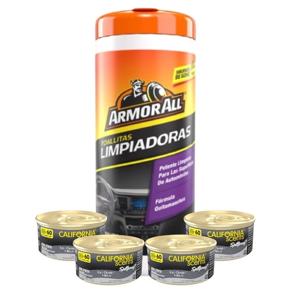 4 Aromatizantes Ice CS + Toallas Multipropósito ArmorAll