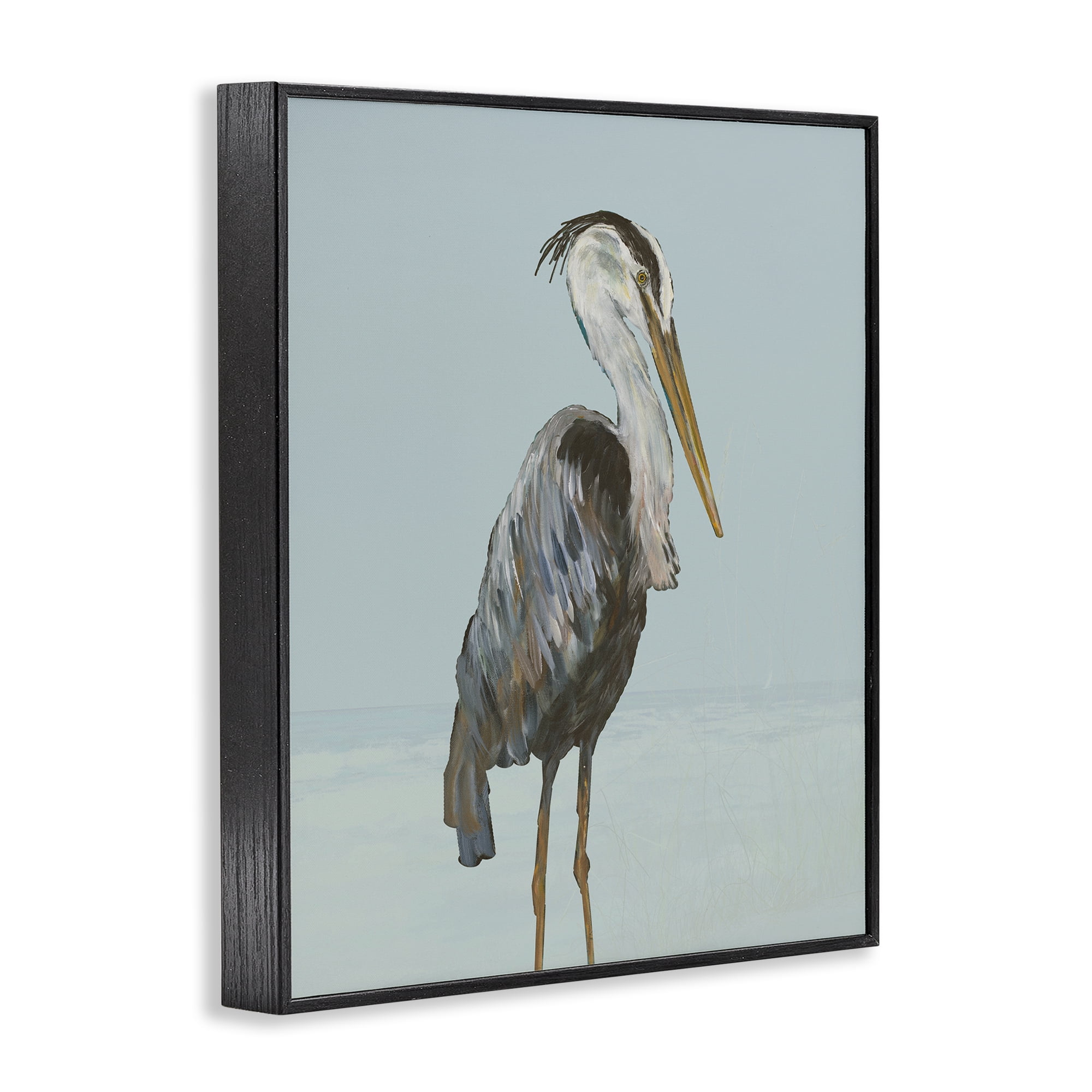 Stupell Industries Coastal Pelican Muted Blue Black Framed Giclee Art, design by Julie DeRice
