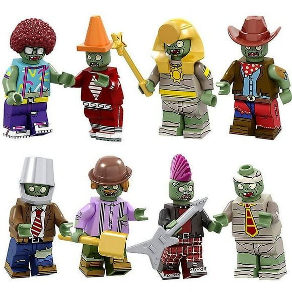 16/8 Plants Vs. Zombies Building Blocks Playset Compatible With Building Toy Bucket Zombie Rock Zombie Minifigures