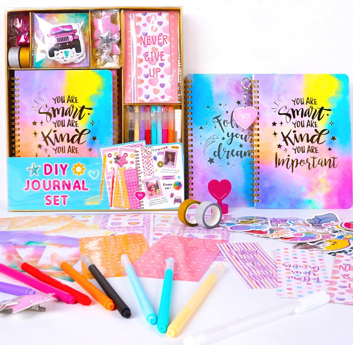 DIY Journal Kit for Girls Ages 8-14, Journaling Art Crafts Kit for Tween & Teen Girls, Creative Scrapbook & Diary Supplies Toy Set with Notebook Sticker - Fun Cute Birthday Xmas Gifts Ideas