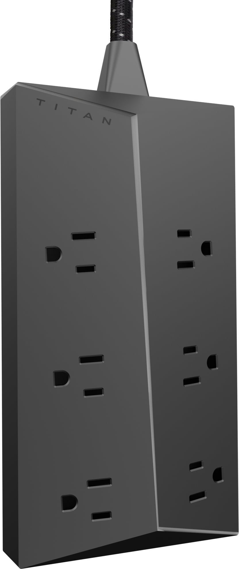 Titan 6-Outlet Surge Protector with LED Lights, 8ft. Extension Cord, Black