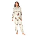 thumbnail image 2 of FORMRS Onesies Pajama for Adults Unisex Hoodie Winter Jumpsuit One Piece Sleepwear, Sizes S-2XL, Beige Cowboy Pattern, 2 of 7