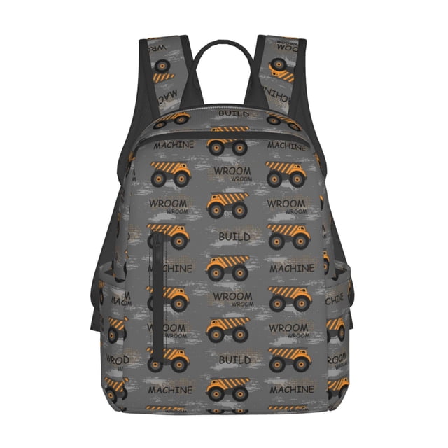 Fotbe Construction Machines Mochila Ligera para Hombres y Mujeres - Duradera y Resistente al Agua, Ideal para Escuela, Trabajo, Viajes y Uso Diario