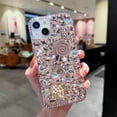 thumbnail image 5 of for iPhone 14 Bling Glitter Case, Girls Women Kids 3D Luxury Sparkle Diamond Crystal Rhinestone Lollipop Protective with Strap Case Cover for iPhone 14 6.1 inch (Pink), 5 of 10