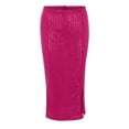 thumbnail image 3 of XIUH Women's Fashion Sequins Side Split Skirts Wraped High Waist Knee Length Skirts Hot Pink 6 M, 3 of 3
