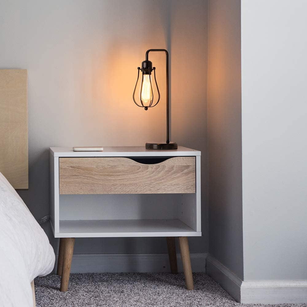 Modern Table Desk Lamp Nightstand Lamp Black Bedroom Dorm Office