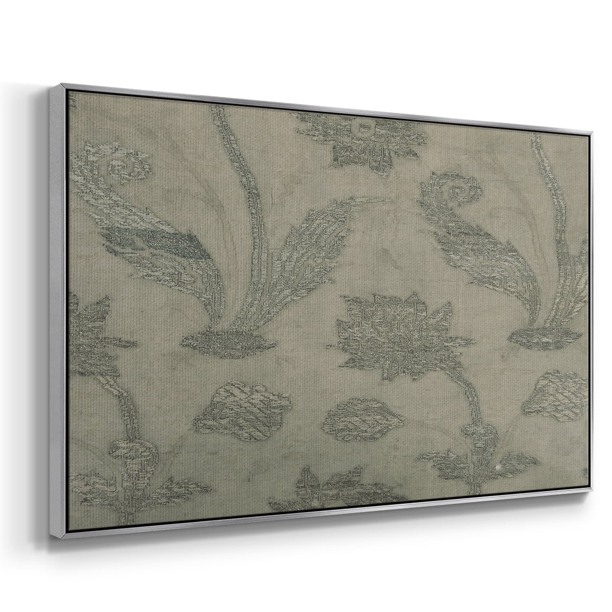 Vintage Abstract Print-XV Framed in Silver Wood Gallery Wrapped Canvas 25 in. x 37 in.