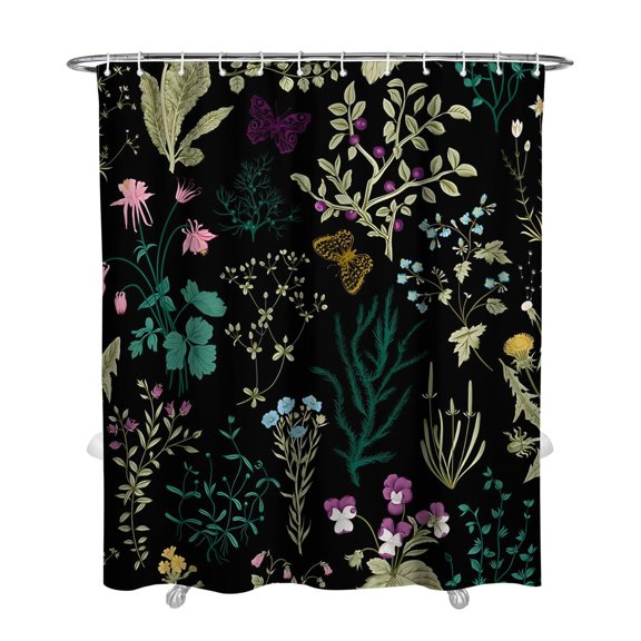 Waterproof Boho Style Shower Curtain 72x84 Inch Colorful Floral Vintage Polyester Unique Shower Curtain for Bathroom Hotel Home Decor with 12 Plastic Hooks