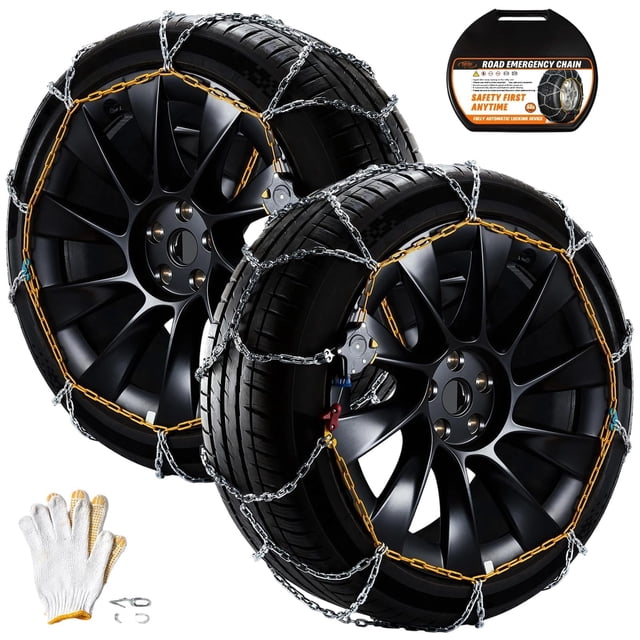 Cadenas para neumáticos de nieve DEDC para SUV, sedán y camioneta, juego de 2