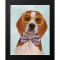 thumbnail image 2 of Fab Funky 20x24 Black Modern Framed Museum Art Print Titled - Beagle with Glasses and Bow Tie, 2 of 5