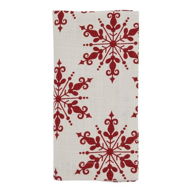 SARO 7553.R20S Table Napkin with Snowflake Design - Set of 4