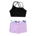 thumbnail image 4 of LiiYii Kids Girls Ballet Jazz Dance Costume Crop Top with Shorts Pantskirt 2 Piece Gymnastic Outfit Butterfly 8, 4 of 5