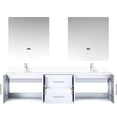thumbnail image 5 of 72 In. X 22 Glossy White Bath Vanity With Marble Countertop, Faucet , 30" Led Mirrors - Stain And Scratch Resistance For A Long Time Double Vanity, Top, Faucet, Use, 5 of 7