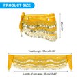 thumbnail image 2 of Uxcell Women's Belly Dance Hip Scarf with Sequins Triangle Wrap Skirts Waist Chain for Party Costume Performance Yellow, 2 of 7