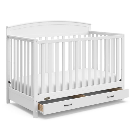 Graco Benton 5-in-1 Convertible Baby Crib with Drawer, White