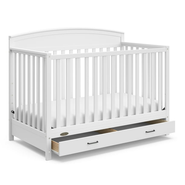 Graco Benton 5in1 Convertible Baby Crib with Drawer, White