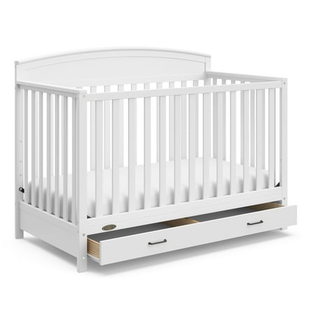 UPC: 0810003667908 | Graco Benton 5-in-1 Convertible Crib with Drawer – White