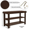 thumbnail image 6 of Homemaid Living Bamboo 3 Tier Shoe Rack Bench (Brown), 6 of 7