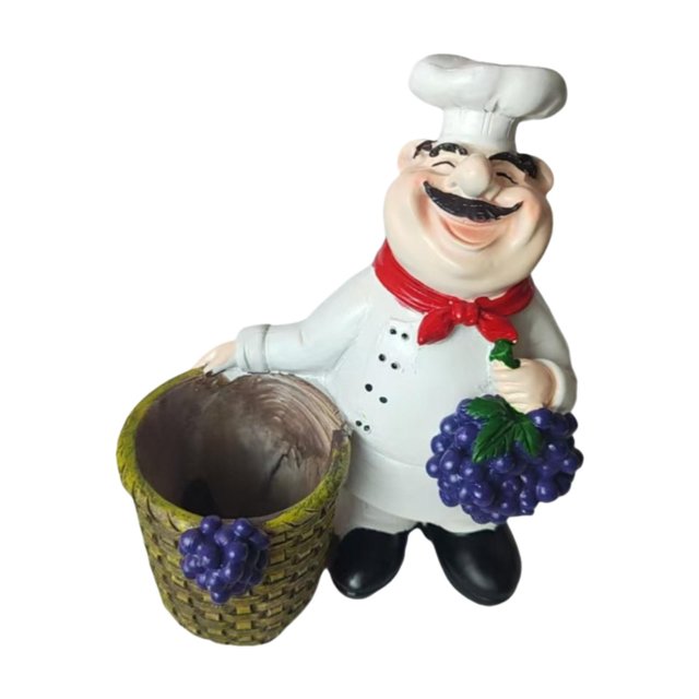 Figura de chef de resina, escultura, modelo artesanal, decoración de cocina, adorno de escritorio para armario, cocina, cafetería.