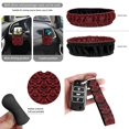 thumbnail image 5 of Qpednta 15Pcs Red Gothic Bat Car Seat Covers Full Set Accessories, Steering Wheel Cover, Seatbelt Pads, Trash Bin, Car Coasters, Rear View Mirror Cover, Easy to Install, Universal Fit, 5 of 7