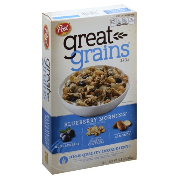 Post Great Grains Blueberry Morning Whole Grain Cereal 13.5 oz. Box