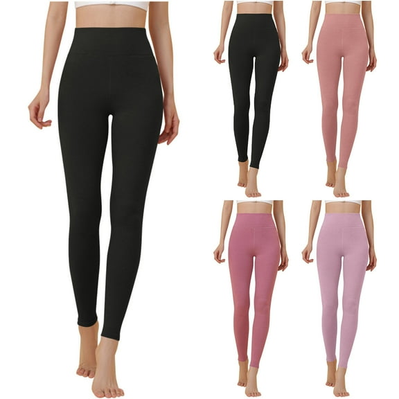 ATENAR Compression Leggings for Women,Leggings for Women,Women Black Leggings,Cinched,Comfort Fit,Solid,L